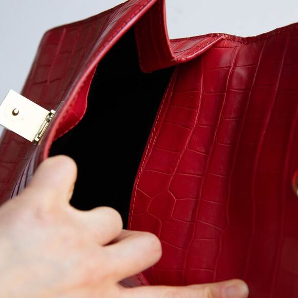 Loeffler Randall Red Tani Mini Square Crossbody Bag - Picture 10 of 11